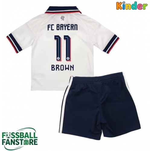 Bayern Munich Nathaniel Brown #11 Replik Auswärtstrikot Kinder 2026-27 Kurzarm (+ Kurze Hosen)